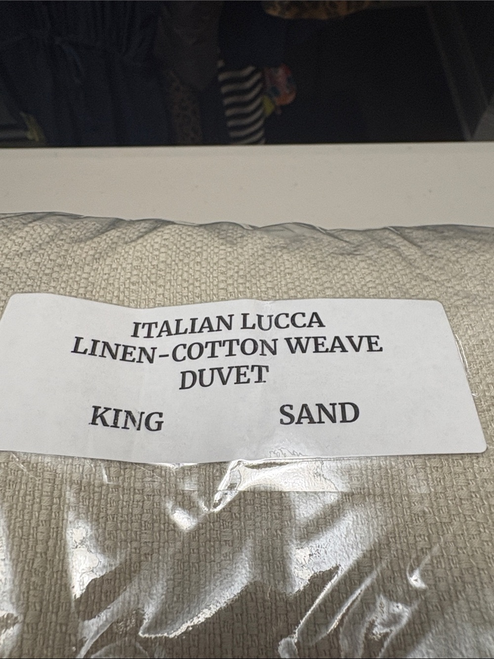 NWT Restoration Hardware Italian Lucca Linen- Cotton Weave Duvet King Sand Beig
